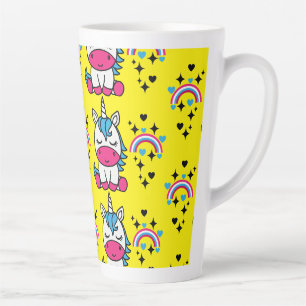 Taza De Café Latte Pony de unicornio amarillo