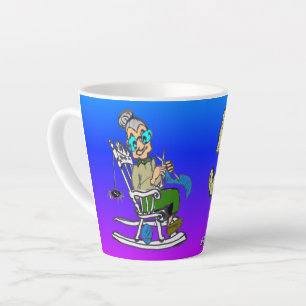 Taza De Café Latte Por su 50 aniversario Blue Purple Latte Mug