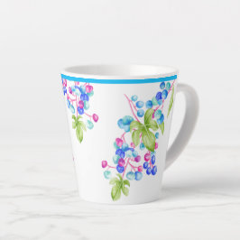 Taza De Café Latte Porcelain Berries on a Small Latte Mug