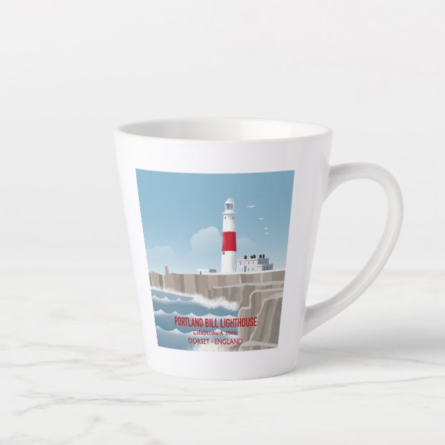 Taza De Café Latte Portland Bill Lighthouse (Derecha)