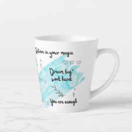 Taza De Café Latte Positividad Bot Blue Latte Mug