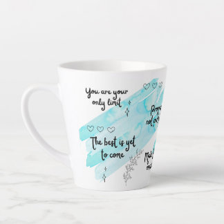 Taza De Café Latte Positividad Bot Blue Latte Mug
