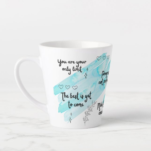 Taza De Café Latte Positividad Bot Blue Latte Mug (Izquierda)