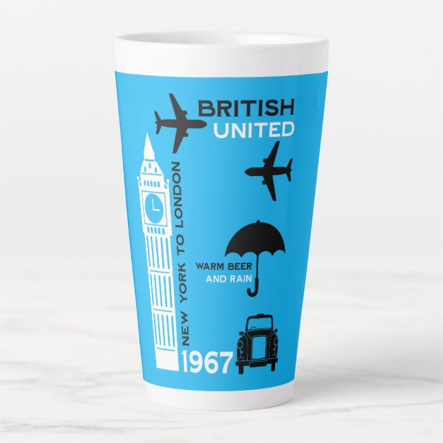 Taza De Café Latte Poster de Nostalgic Retro Airline (Anverso)