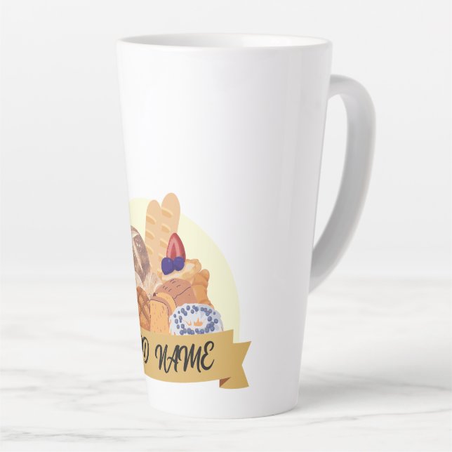Taza De Café Latte Postre suave panadería panadería nombre personaliz (Ángulo derecho)