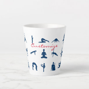 Taza De Café Latte Posturas de Yoga Silueta Thunder_Cove