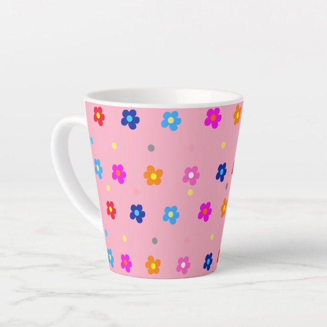 Taza De Café Latte Potencia de flor (Ángulo izquierdo)