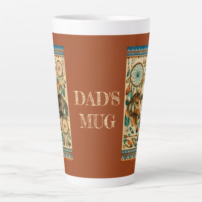 Taza De Café Latte Potros atrapasueños (Anverso)
