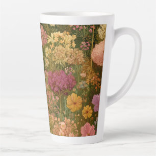 Taza De Café Latte Prados Coloridos de Flores Silvestres 3