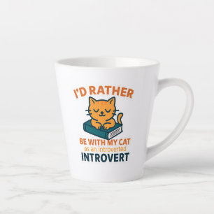 Taza De Café Latte Prefiero estar con mi gato