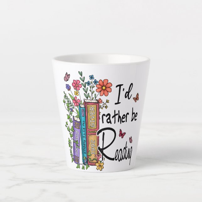 Taza De Café Latte Prefiero Leer (Anverso)