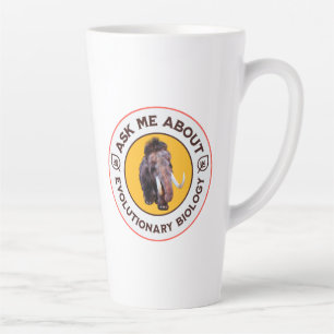 Taza De Café Latte Pregúntame sobre biología evolutiva Mamut lanudo