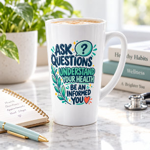 Taza De Café Latte Preguntar Preguntas Entiende Tu Salud