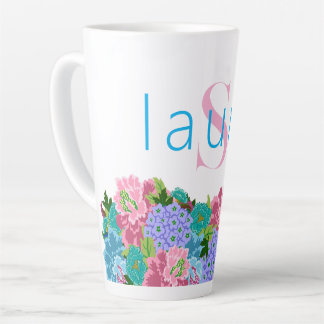 Taza De Café Latte Preppy Chinoiserie con nombre de monograma