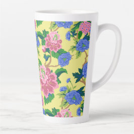 Taza De Café Latte Preppy Chinoiserie Floral