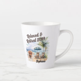 Taza De Café Latte Presidenta de la playa de Jubilación de Mujeres