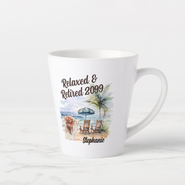 Taza De Café Latte Presidenta de la playa de Jubilación de Mujeres (Derecha)