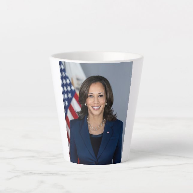 Taza De Café Latte Presidente Candidato Kamala Harris US 2024 (Anverso)