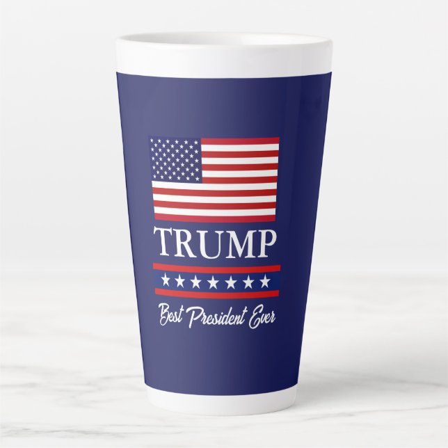TAZA DE CAFÉ LATTE PRESIDENTE DONALD TRUMP MEJOR PRESIDENTE DE LA HIS (Anverso)