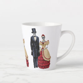 Taza De Café Latte Presidente Lincoln Skeleton, Halloween Skeleton