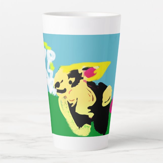 Taza De Café Latte Primavera de conejo   (Anverso)