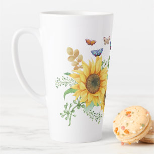 Taza De Café Latte primavera de girasol