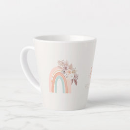Taza De Café Latte Primer cumpleaños de la acuarela arcoiris Boho