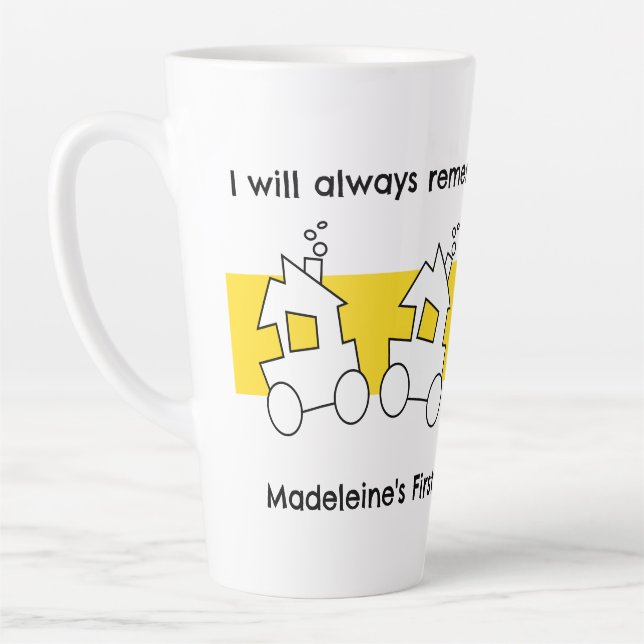 Taza De Café Latte Primer Fiesta de tren de cumpleaños (Izquierda)