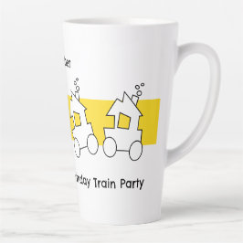 Taza De Café Latte Primer Fiesta de tren de cumpleaños