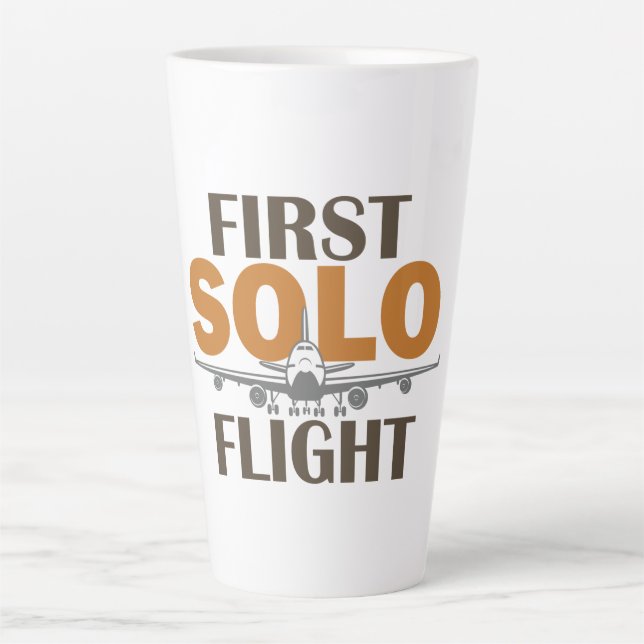 Taza De Café Latte Primer vuelo individual  (Anverso)