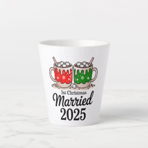 Taza De Café Latte Primera Navidad Casados 2025 Chocolate Caliente
