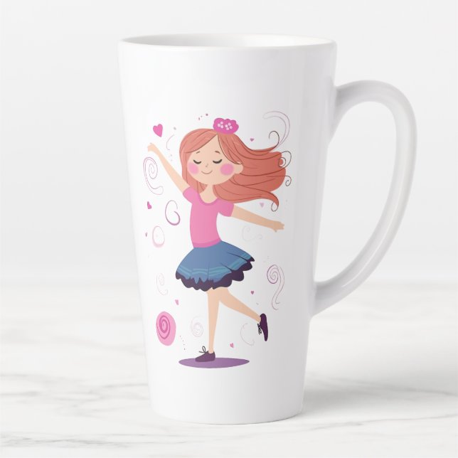 Taza De Café Latte Princesa bailarina Ballerina Latte Mug (Derecha)