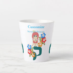 Taza De Café Latte Princesa Sirena Pelirroja Thunder_Cove