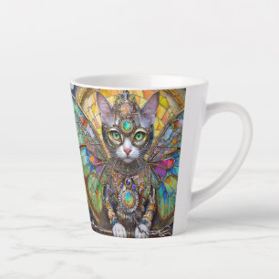 Taza De Café Latte Príncipe Gatito del Escuadrón Ala de Mariposa