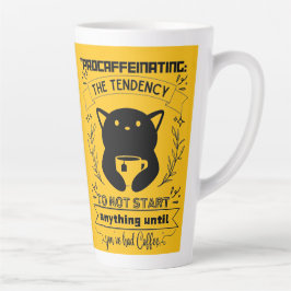 Taza De Café Latte Procafeinando la tendencia a no iniciar nada