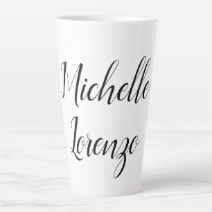 Taza De Café Latte Profesional Moderno Simple Blanco y Negro