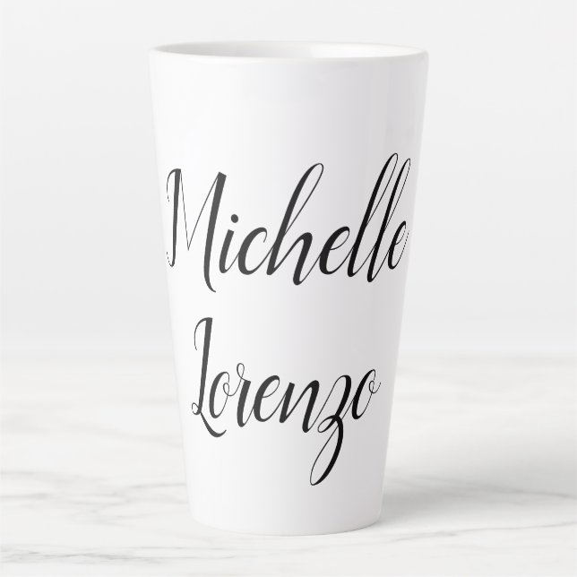 Taza De Café Latte Profesional Moderno Simple Blanco y Negro (Anverso)