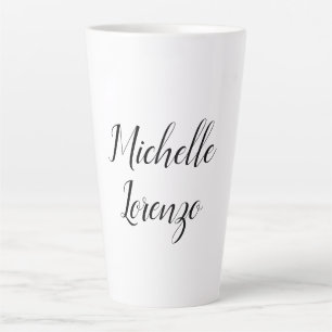 Taza De Café Latte Profesional Moderno Simple Blanco y Negro