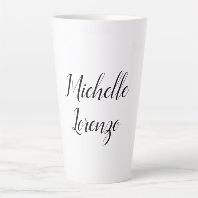 Taza De Café Latte Profesional Moderno Simple Blanco y Negro (Anverso)