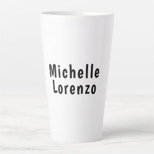 Taza De Café Latte Profesional Moderno Simple Plano Nombre Negro Blan