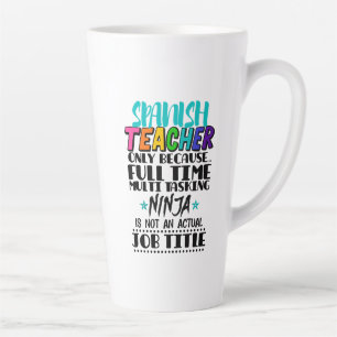 Taza De Café Latte Profesor español sólo porque multitarea a tiempo c