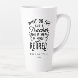 Taza De Café Latte Profesor retirado Jefe de Personalizado de Jubilac