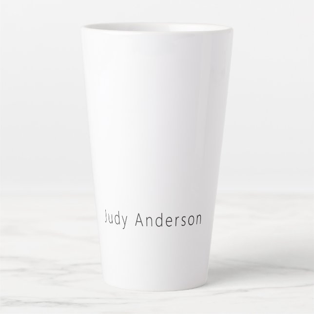 Taza De Café Latte Professional Plain Modern Elegant Your Name (Anverso)