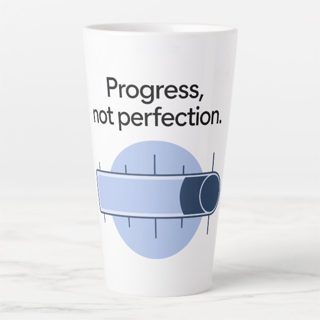 Taza De Café Latte Progreso, no perfección (Anverso)