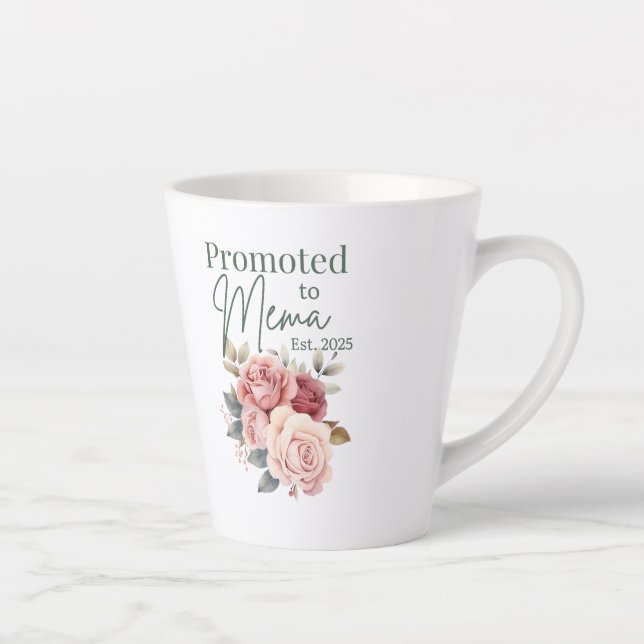 Taza De Café Latte Promocionado a Mema Mug - Regalo de abuela floral (Derecha)