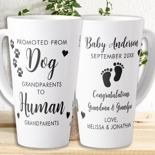 Taza De Café Latte Promocionado Personalizado De Abuelos Perros Human