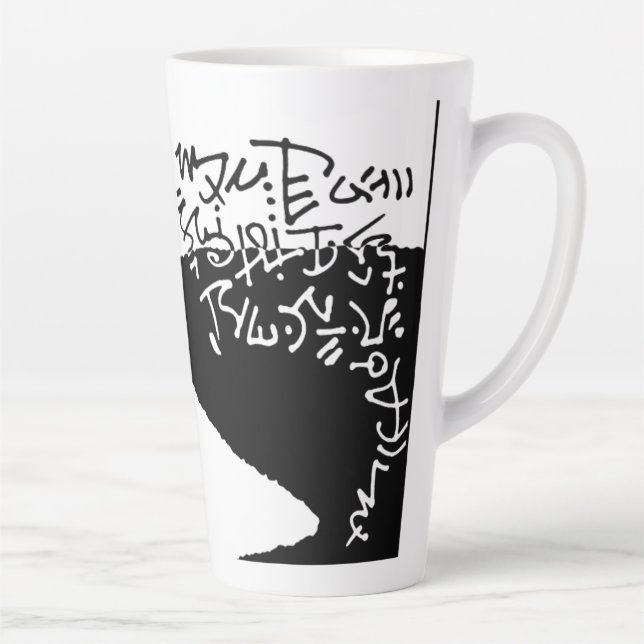 Taza De Café Latte Propiedades del lago Geranium Asemic (Derecha)