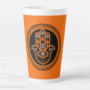 Taza De Café Latte Protección del Ojo Malo Mano Hamsa
