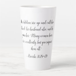 Taza De Café Latte Proverbios 31:28-29 Mujer Mug