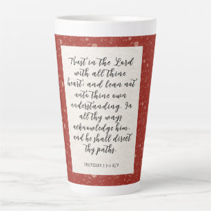 Taza De Café Latte Proverbios 3:5-6 KJV Biblia Verse imagen